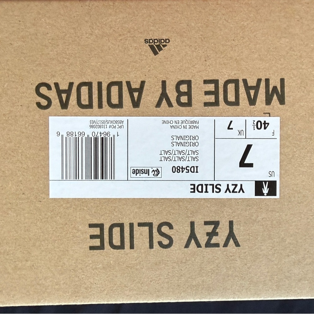 Adidas VZY Slide Packaging in Tan